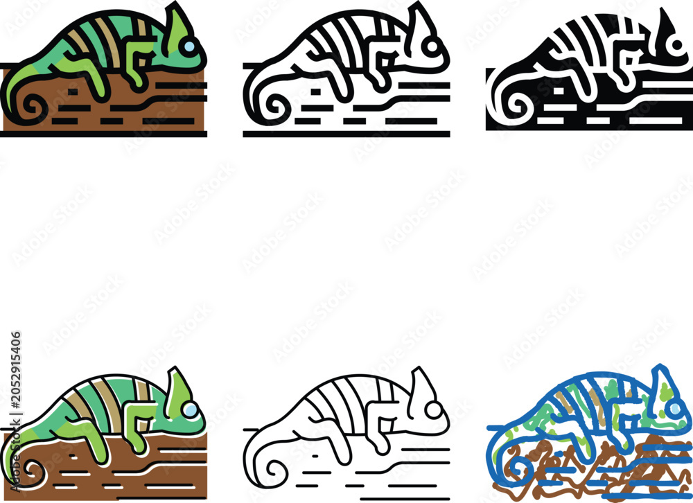 Fototapeta premium chameleon wild animal edition color icon vector. chameleon wild animal sign. isolated symbol