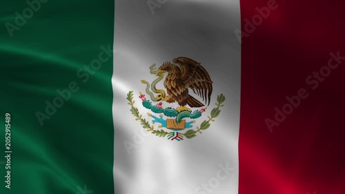 Mexico National Flag Waving Background