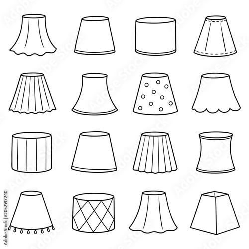 Cuadro en lienzo Diverse Lampshade Design Elements