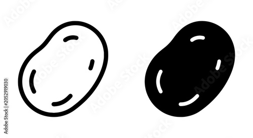 Bild auf Leinwand Potato Icons, Outline and Solid Fill, Simple Vector Food Graphics
