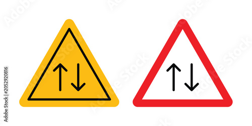 Foto Two way traffic sign