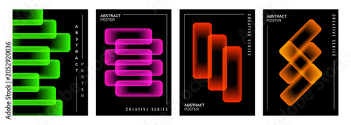 Tableau sur toile Abstract Poster Design Set