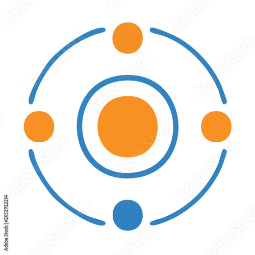 Minimalist atomic structure vector illustration