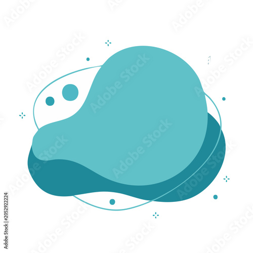 Minimalist abstract blue shape illustration