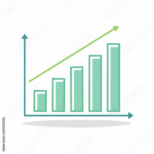 Bar Chart with Upward Trend Arrow