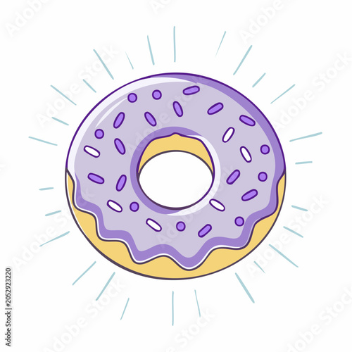 Purple Frosted Donut with Sprinkles