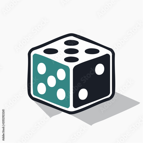 Stylized Dice Icon with Pips
