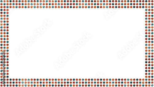Textured Dot Border, Alternating Autumn Colors, Transparent Background, 8K Ultra HD Overlay Graphic, Digital Acrylic Painting