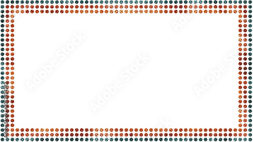 Textured Dot Border, Linear Autumn Colors, Transparent Background, 8K Ultra HD Overlay Graphic, Digital Acrylic Painting