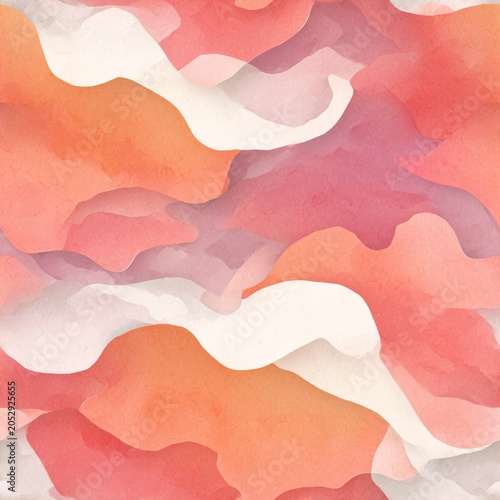 The design showcases flowing shapes in warm, blended colors