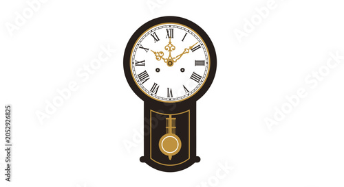 Quadro em tela Antique pendulum clock with roman numerals, vintage timekeeping device