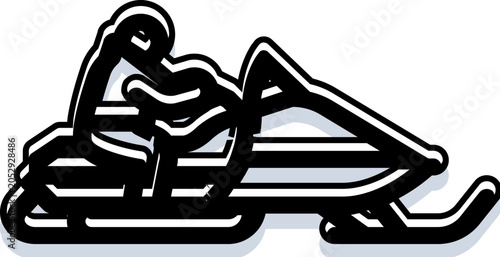 Принти на полотні Person riding a powerful snowmobile, embracing the thrill of winter outdoor recr