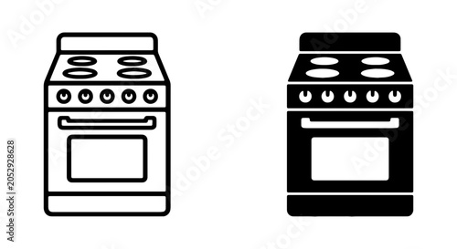 Tableau sur toile Modern Electric Stove Icon, Kitchen Appliance Symbol, Cooking Range Vector Graph