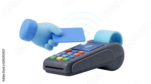 3D Contactless Payment with Credit Card and POS Terminal
