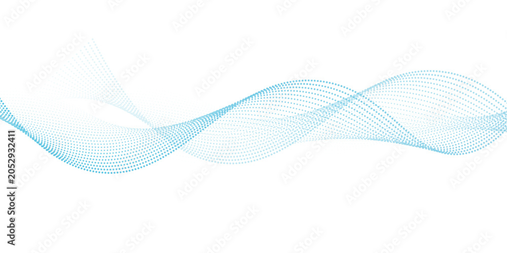 Fototapeta premium Abstract blue smooth waves on white background. Dynamic sound waves. Design elements. vector eps10