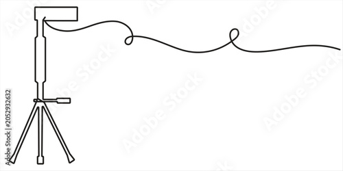 Fotografía mobile stand continuous one line drawing, symbolizing the brilliance of modern technology and the significance of digital communication
