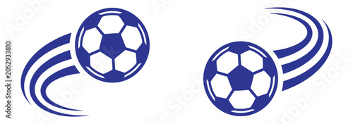 Dynamic Soccer Ball Motion Icon Set. Soccer Ball Vector with Curved Motion Swoosh, Dynamic Football Logo. soccer football icon set. 