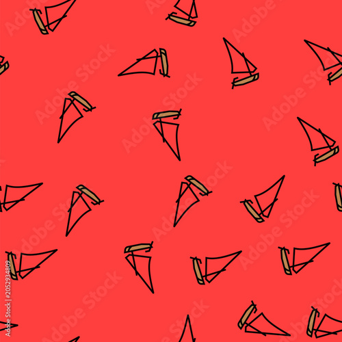 Fotografie felucca ancient ship vector seamless pattern felucca ancient ship sign illustrat