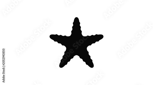 Obraz na płótnie Starfish Silhouette On White Background Marine Invertebrate Shape