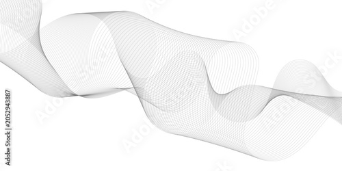 Abstract wave element for design. Digital frequency track equalizer. Stylized line art background. Vector illustration. Wave with lines created using blend tool.