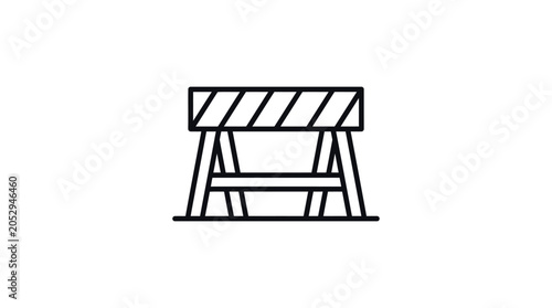 Obraz na plátně Road barrier line drawing on a white background