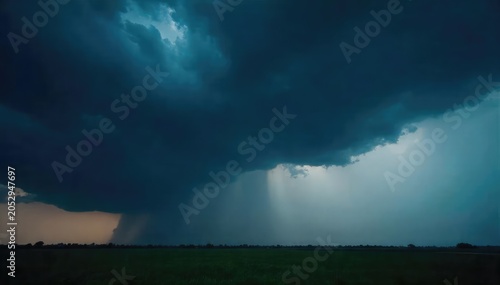 Dark, ominous storm clouds gather overhead, heavy with rain, creating a dramatic, moody sky Perfect for weather, nature, and atmospheric imagery , downpour, natural phenomenon