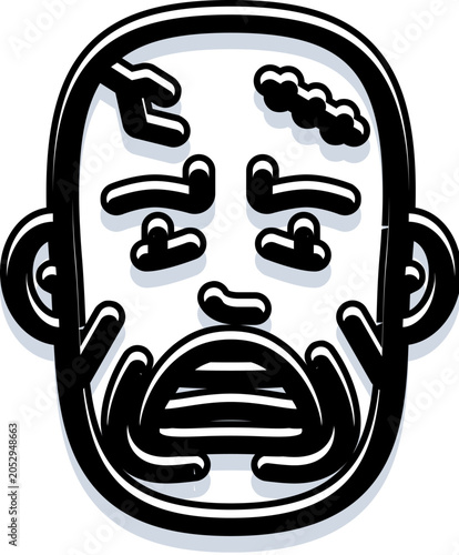 Fotografi Male face experiencing sadness, crying, and pain, with tears running down, conve