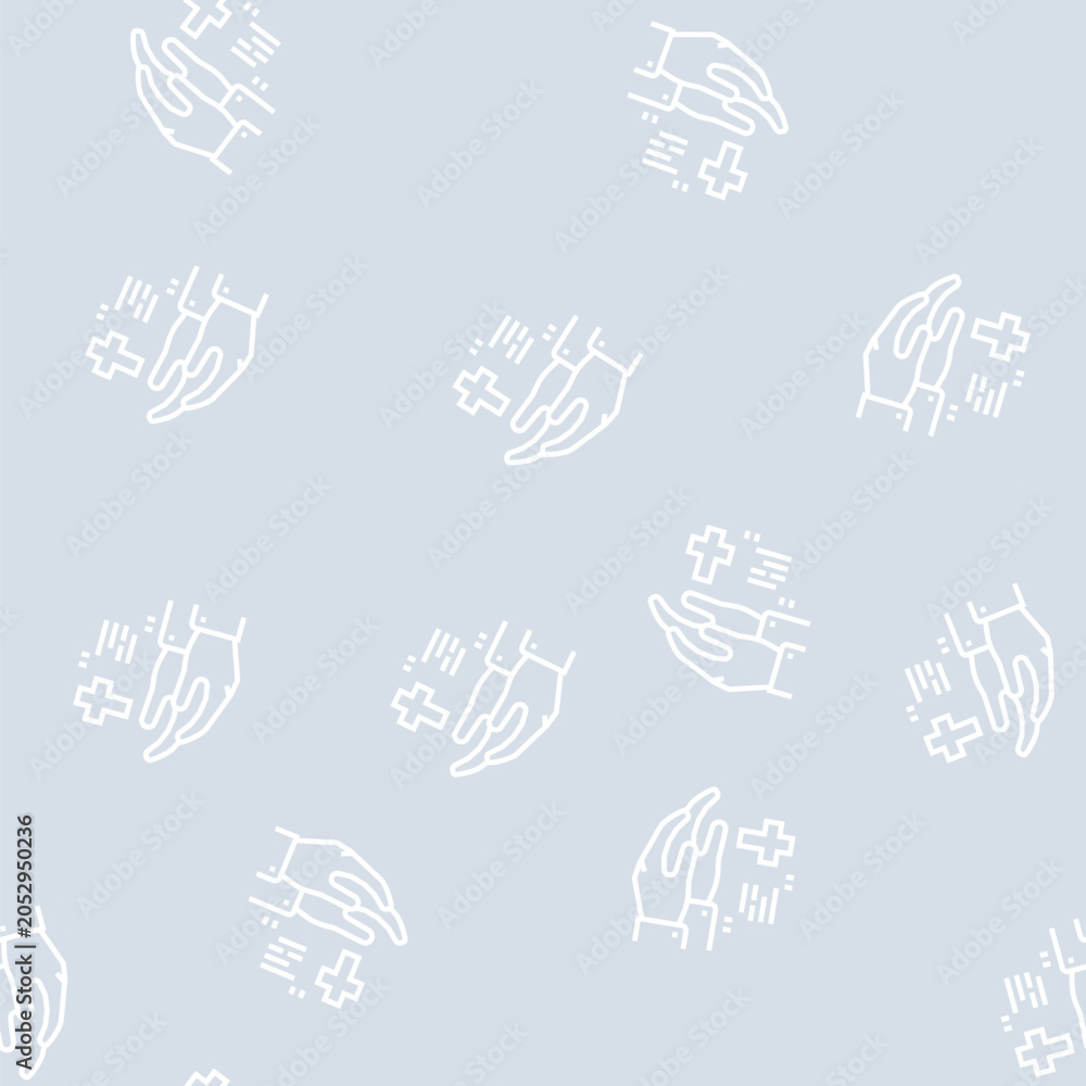 Obraz premium ordo christianity church vector line seamless pattern ordo christianity church sign illustration