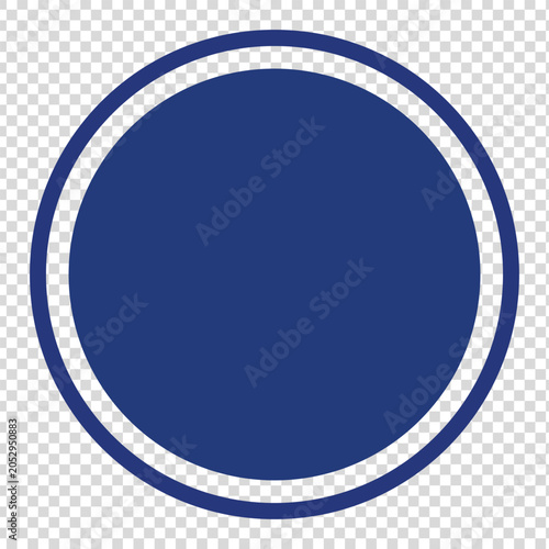 Dark blue solid circle with white double outline for badges, labels, stickers, and minimal UI design elements Blue circular badge icon with double white border for web UI, app design, and promotional
