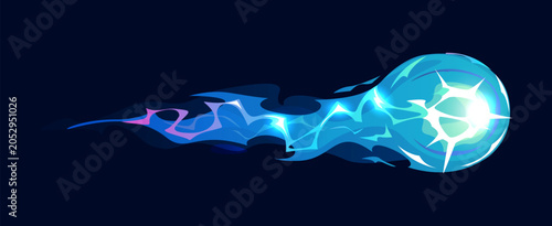 Foto Gun fire trail effect of plasma or flame clot for game comics, cartoon vector icon