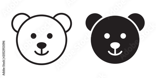 Teddy bear icon vector design, black color teddy bear symbol for childhood, soft toy, comfort, and cute mascot illustration
