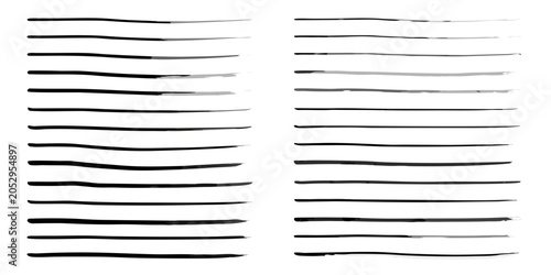 Fotografía Collection Of Hand Drawn Ink Brush Strokes On White Background