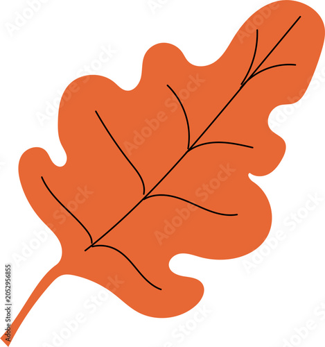 Schilderij op canvas Autumn oak leaf for seasonal textile pattern design and printed graphics, flat style