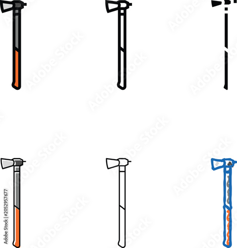 Fotografie splitting maul hatchet color icon vector