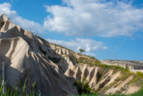 Eroded Volcanic Rock Formations in Cappadocia Turkey