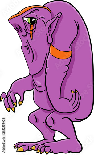 big purple monster character cartoon illustration