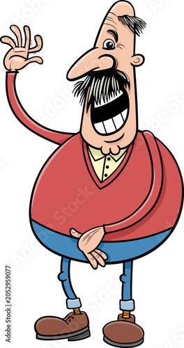 funny cartoon elderly man or senior character