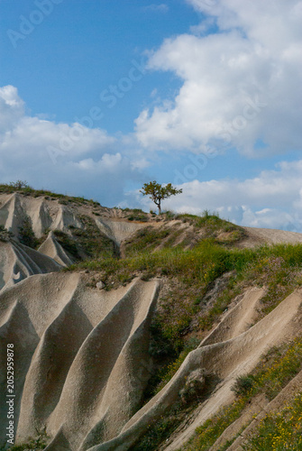 Eroded Volcanic Rock Formations in Cappadocia Turkey