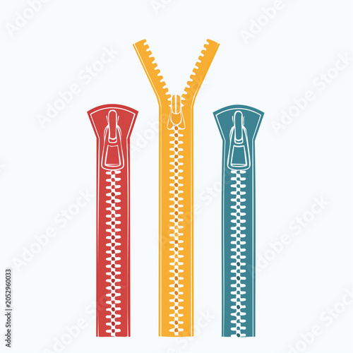 Three Colorful Zippers