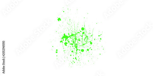 Tableau sur toile Green paint splatter on a transparent background with vibrant colors and dynamic
