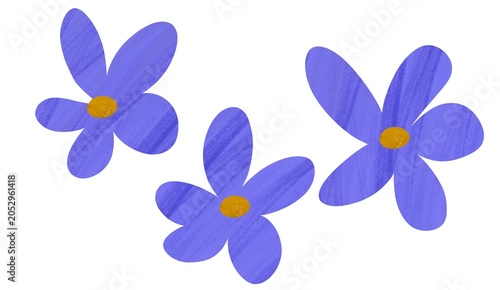 Gouache Collage set of Flower Clipart