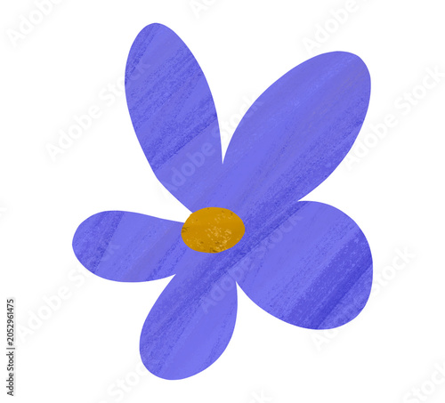 Gouache Collage Flower Clipart, Hand Painted Floral  Isolated on Transparent Background