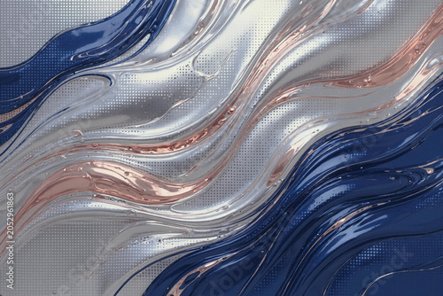 Flowing Liquid Metal Risograph Background, Shimmering Modern Textures, Full Canvas.