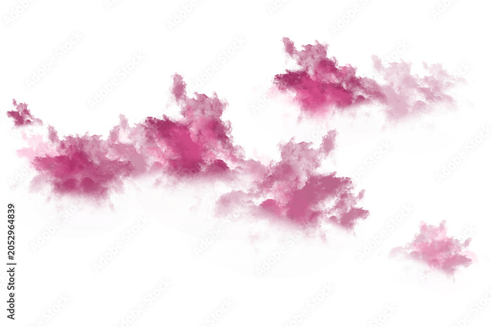 Fototapeta premium Abstract Pink Cloud Smoke Shape Element PNG Transparent
