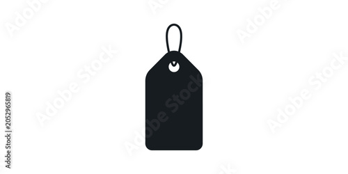 Black Silhouette Price Tag Icon Isolated on White