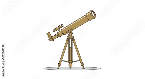 Canvas-taulu Vintage Telescope on Tripod Stand for Astronomy and Exploration