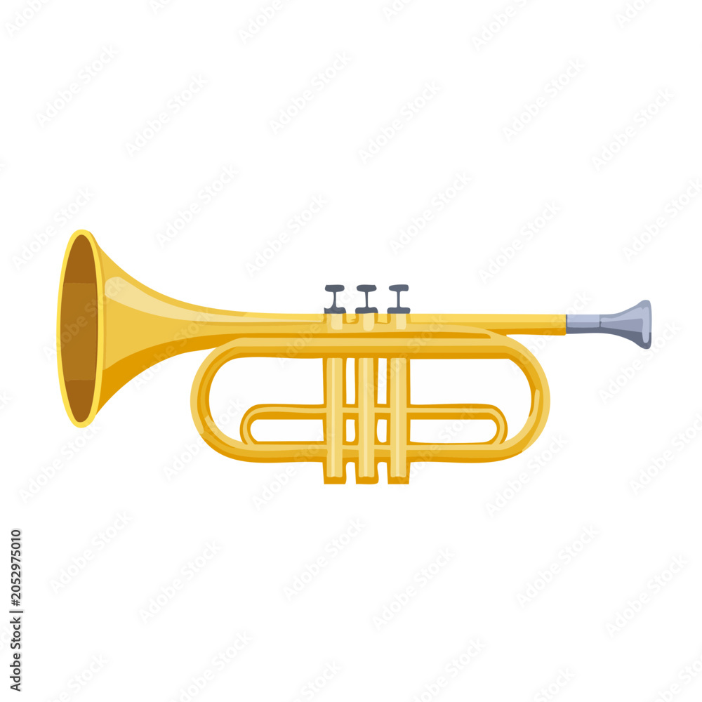 Obraz premium Yellow trumpet illustration on transparent background