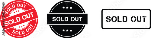 Bold SOLD OUT Badges Collection – Stamp, Label & Icon Set
