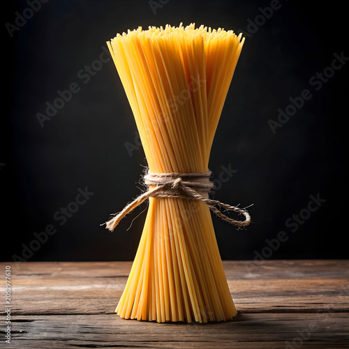 Front-view of delicious raw spaghetti neatly