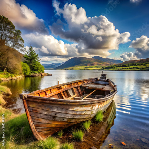 Old rusty fishing boat resting